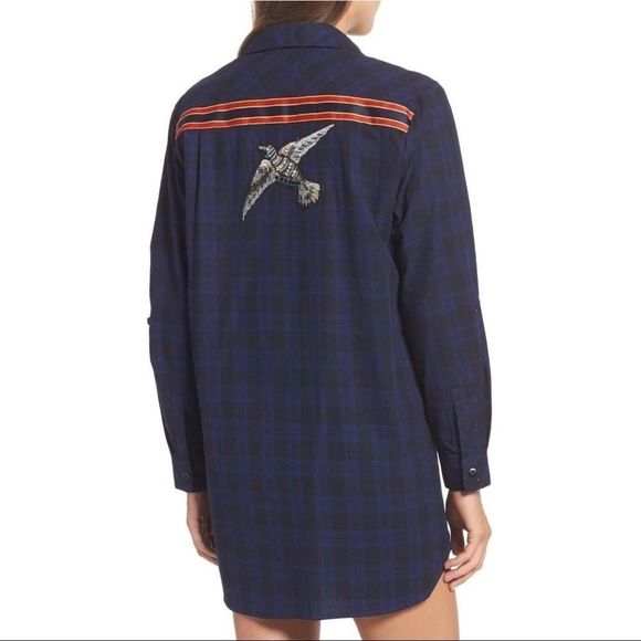 Plaid Patchwork Long Sleeves Flannel Shirt - Picture 2 of 6